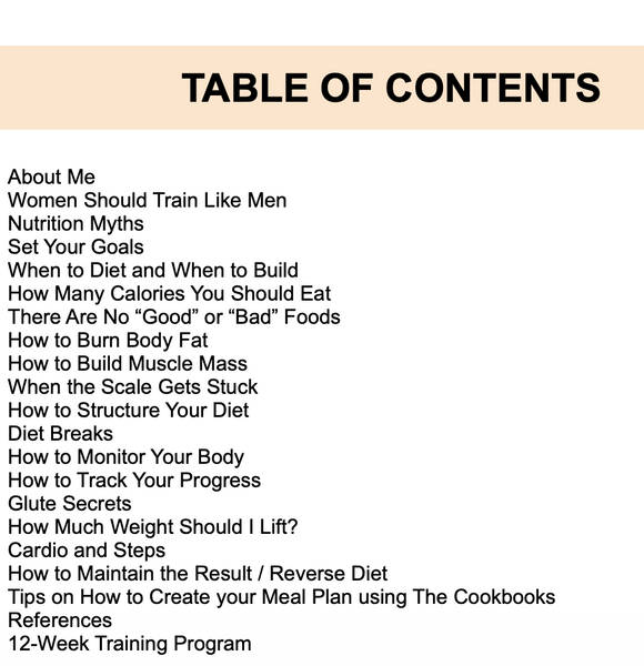BUNDLE 1 – Nutrition Guide & 100+ Meals including  12 weeks of Training (PDF)